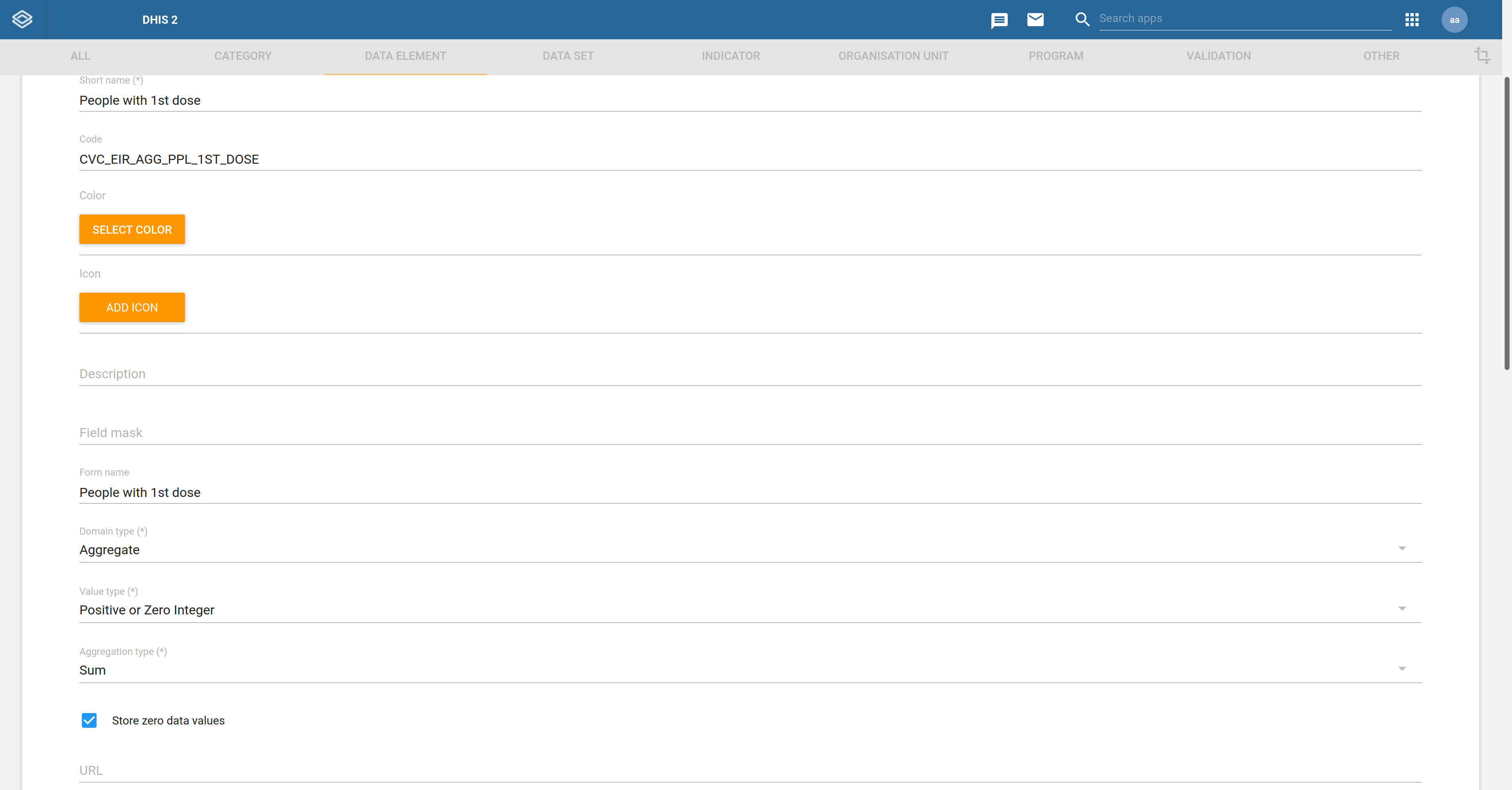 Data element config